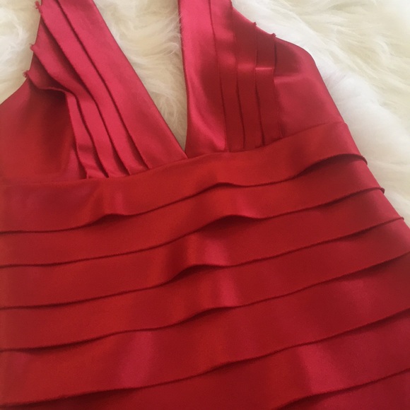 BCBG Maxazria Bodycon Raw Edge Stripe Halter Dress - Picture 2 of 8